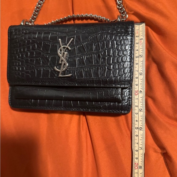 Black Croc-Embossed Chain Bag - Picture 7 of 7